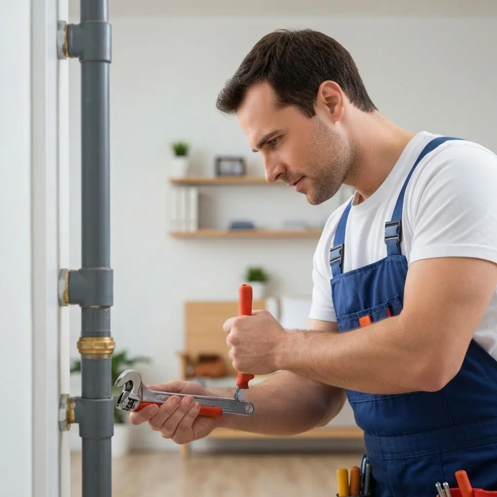 Skilled plumber fixing a pipe in a home, highlighting dependable plumbing services