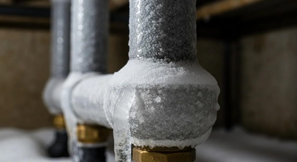 Our certified plumbing team assessing a damaged pipe, showcasing our efficient emergency repair process.